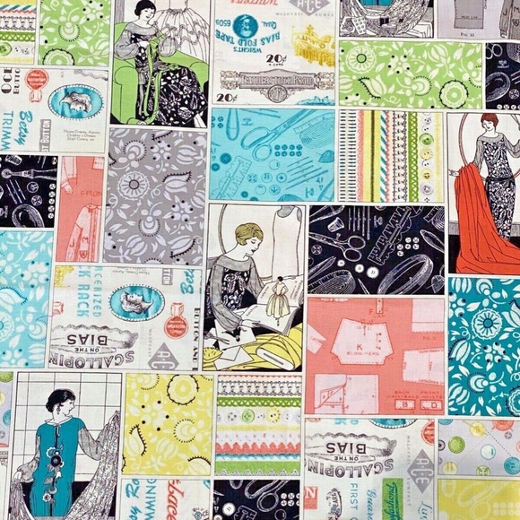 6 PC Cotton Fabric Dressmaking Collection Vintage Notions Amy Barickman Sewing - Picture 2 of 6